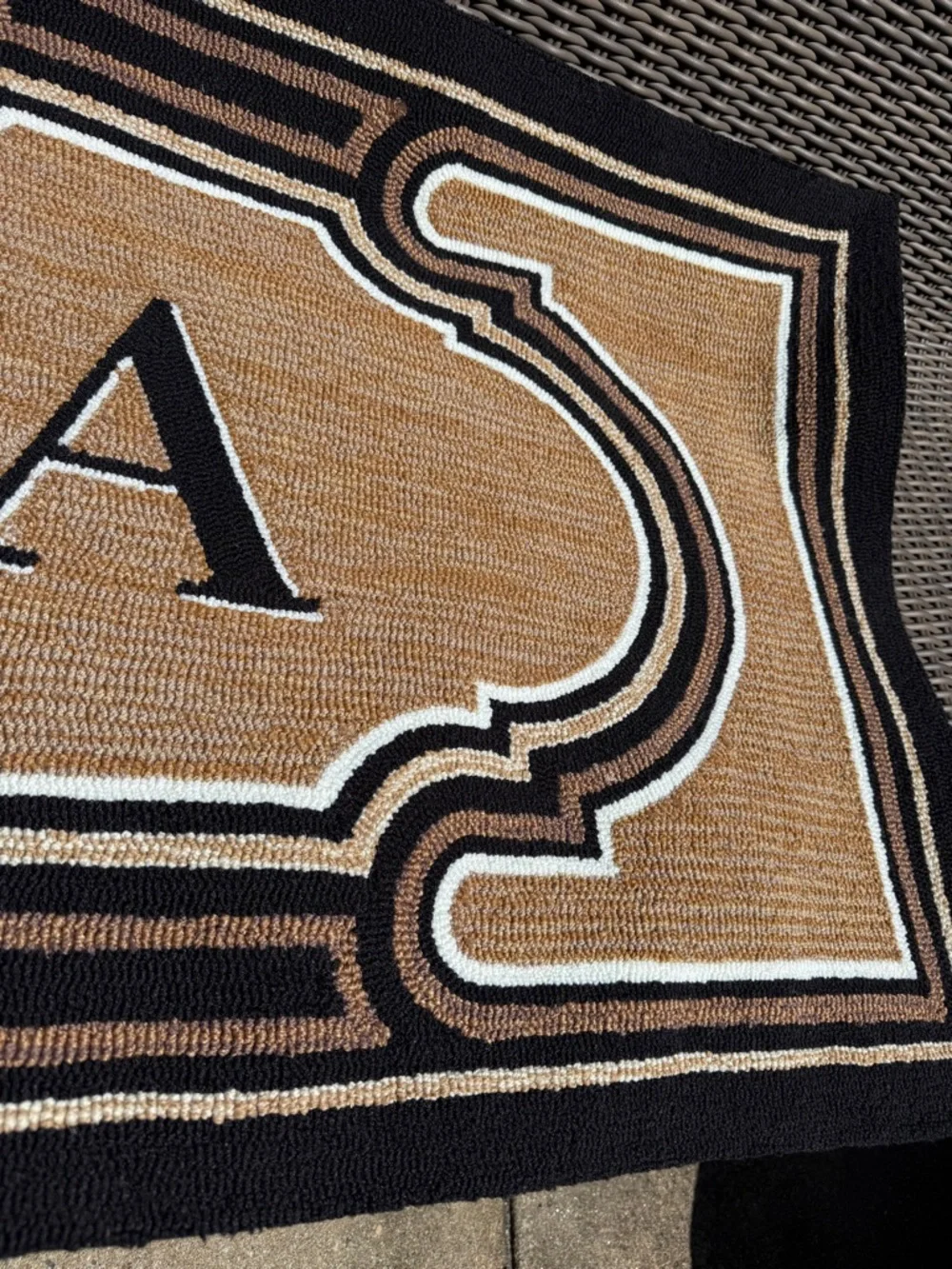 Frontgate Monogrammed 'A' Indoor/Outdoor Rug